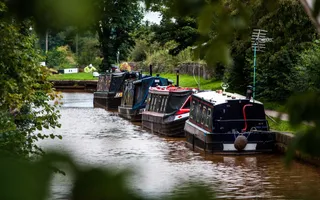 A row of moored boats