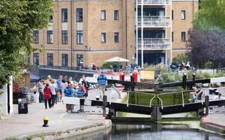 The City Road Lock on the Regent’s Canal in Islington, North London
