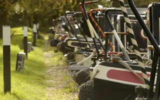 A row of moored boats
