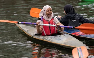 Young person in a canoe