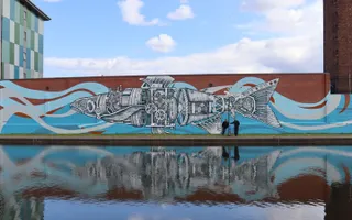 Street Art on the canal towpath in Walsall