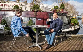 Having a coffee next to the canal