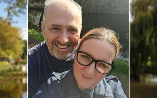 Chris and his wife by local canal