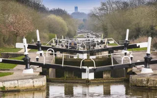 Hatton Locks along the flight