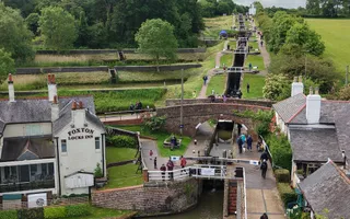 Foxton Locks Inn beside historic lock flight