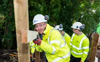 Apprentices working outside