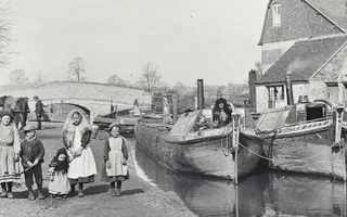Boat family on the Grand Union Canal