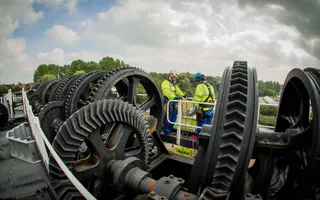 Two engineers working on Anderton Boat Lift