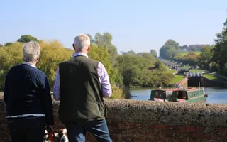 A couple overlooking the canal