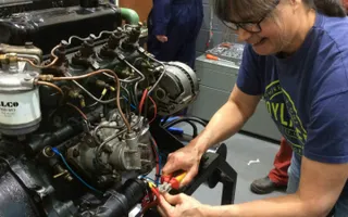 Repairing boat engine electrics